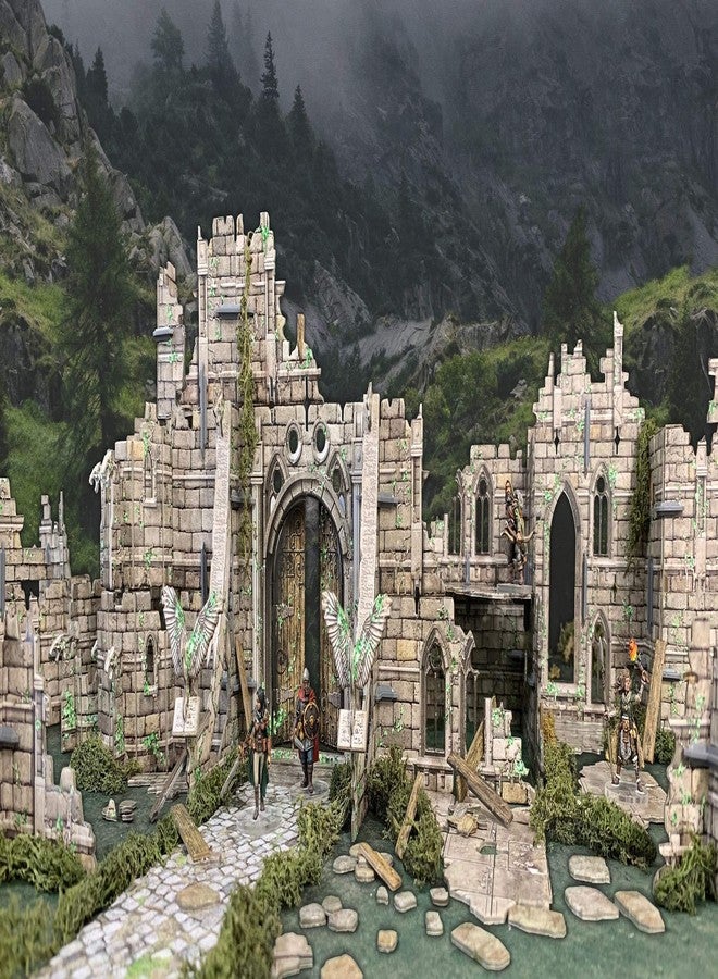Battle Systems - Modular Fantasy Scenery - Perfect for Roleplaying and Wargames - Multi Level Tabletop Terrain for 28mm Miniatures - Colour Printed Model Diorama - DND Warhammer (Ruined Monastery) - Image 2